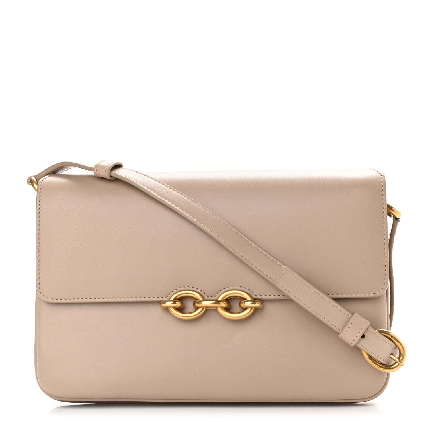Saint Laurent Smooth Calfskin Le Maillon Satchel Dark Beige 1 of 10