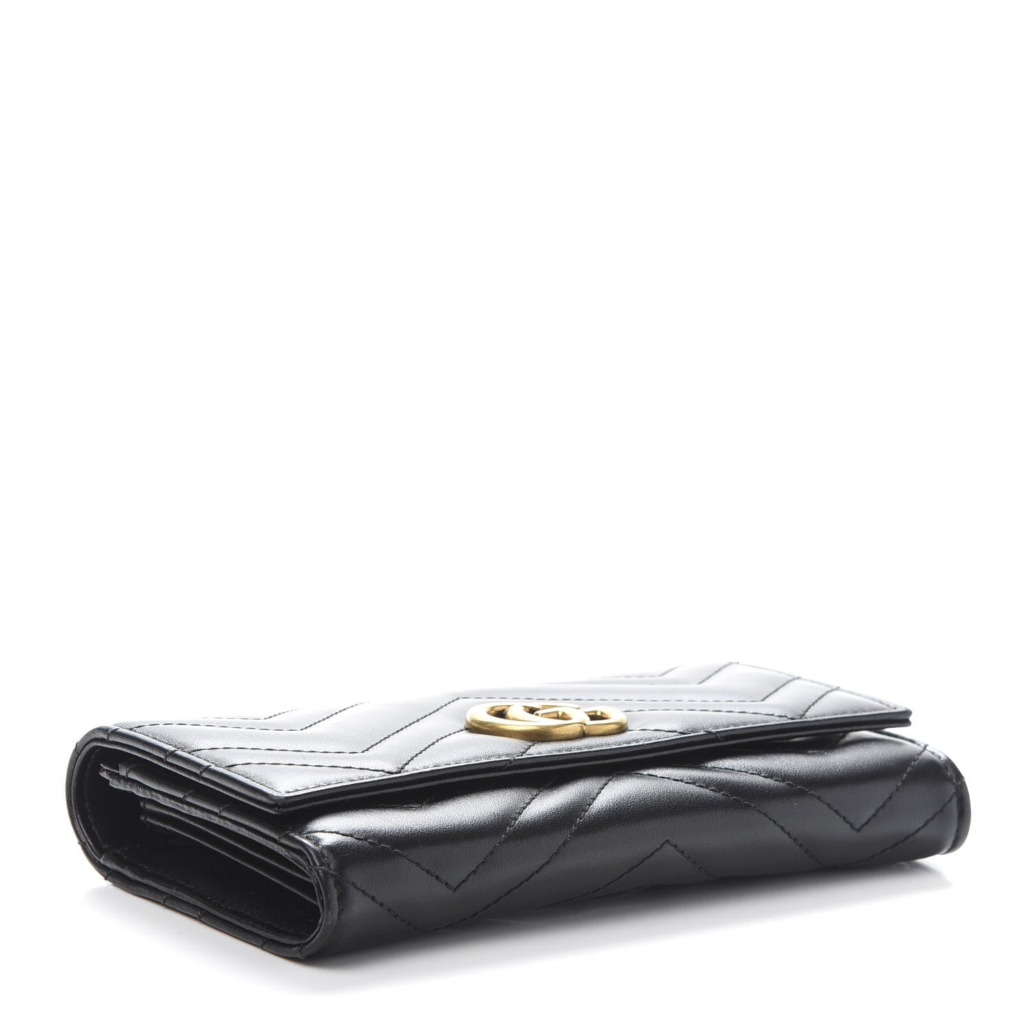 Gucci Calfskin Matelasse GG Marmont Continental Wallet Black 4 of 10