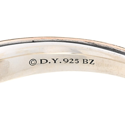 David Yurman Sterling Silver Bronze Brown Diamond Pure Form Mixed Metal Ring 54 7 4 of 4