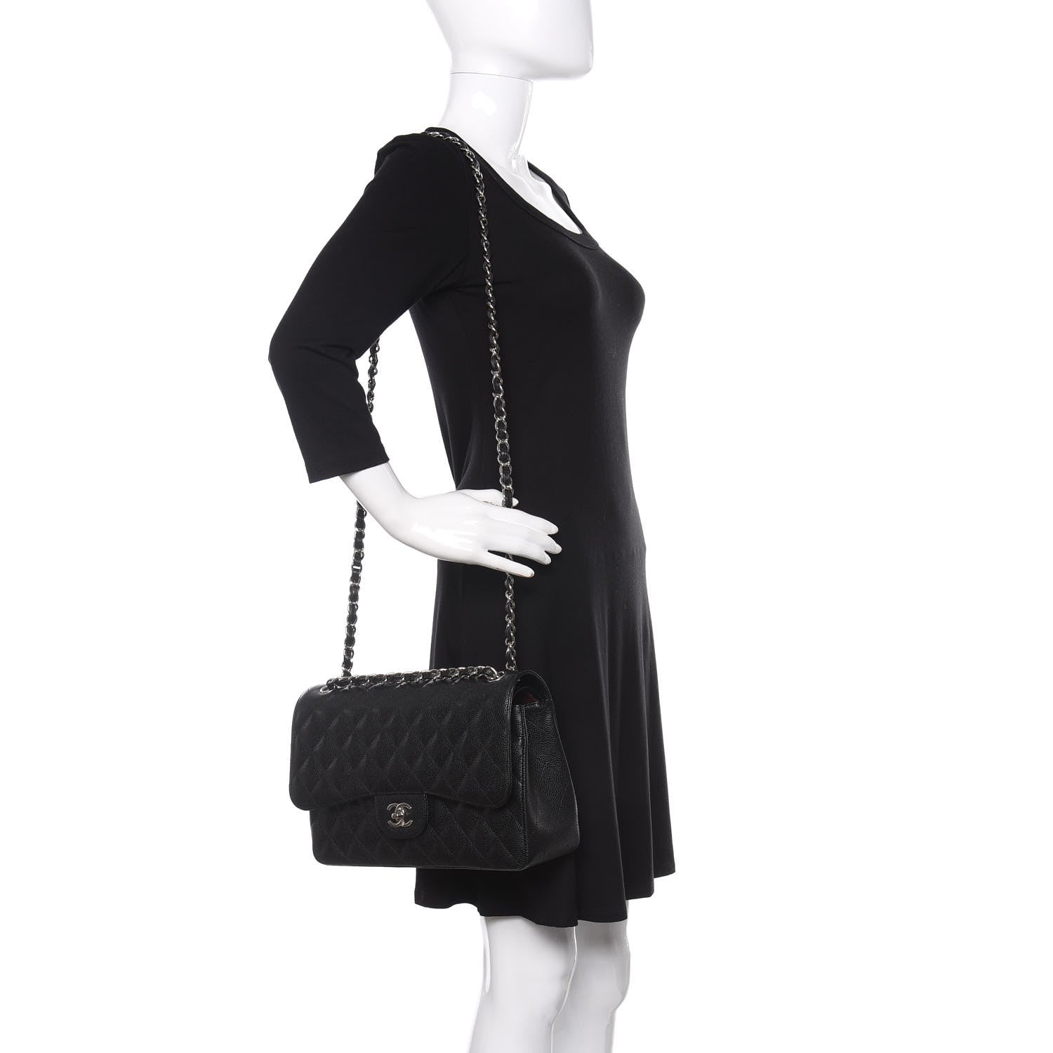 Chanel Caviar Quilted Jumbo Double Flap Black 2 of 10