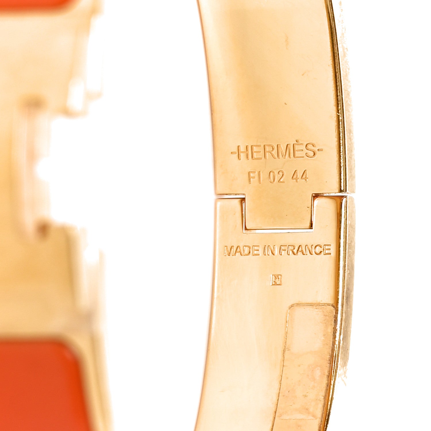 Hermes Enamel Narrow Clic Clac H Bracelet GM Orange 1972801