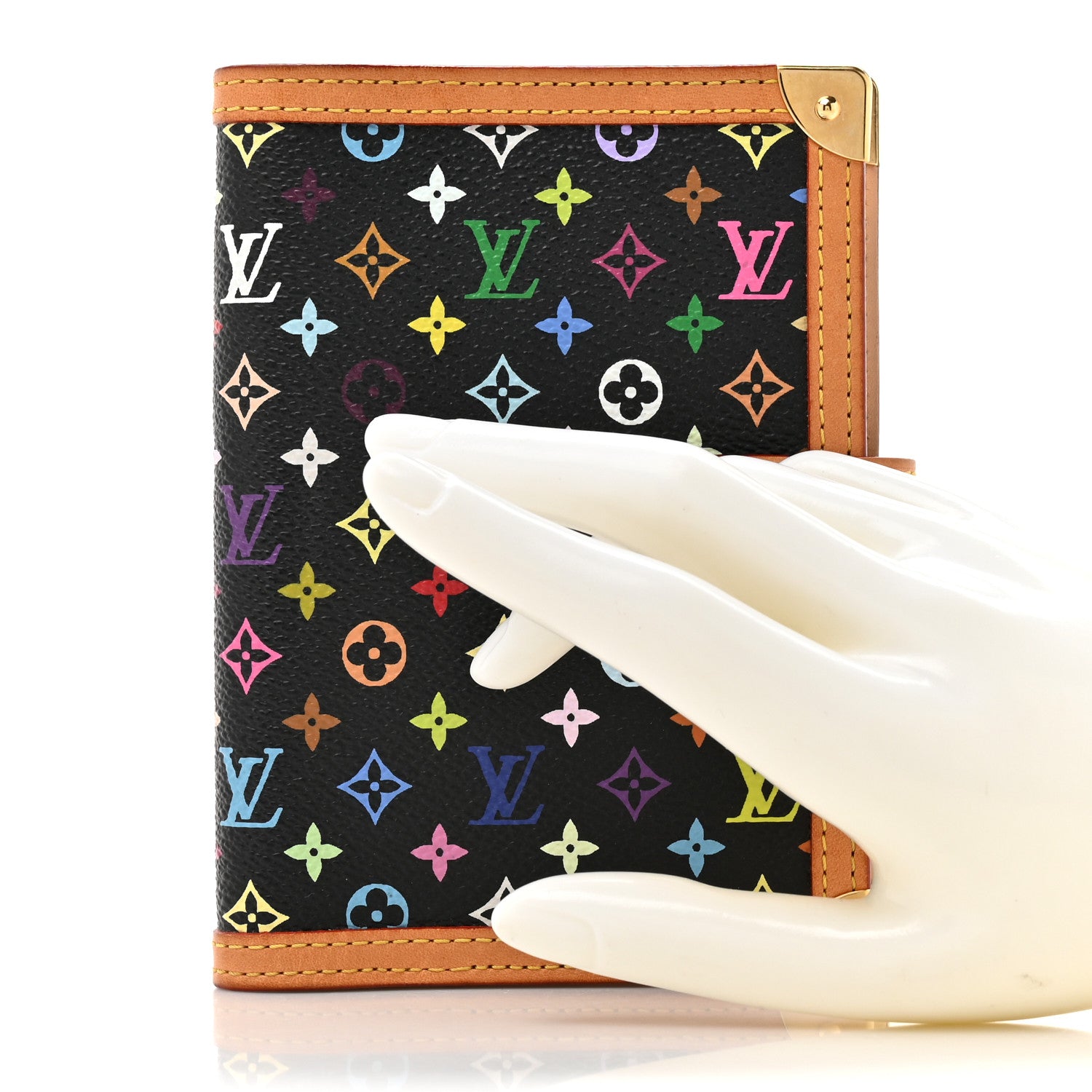Louis Vuitton Monogram Multicolor Small Ring Agenda Cover Black 2 of 8