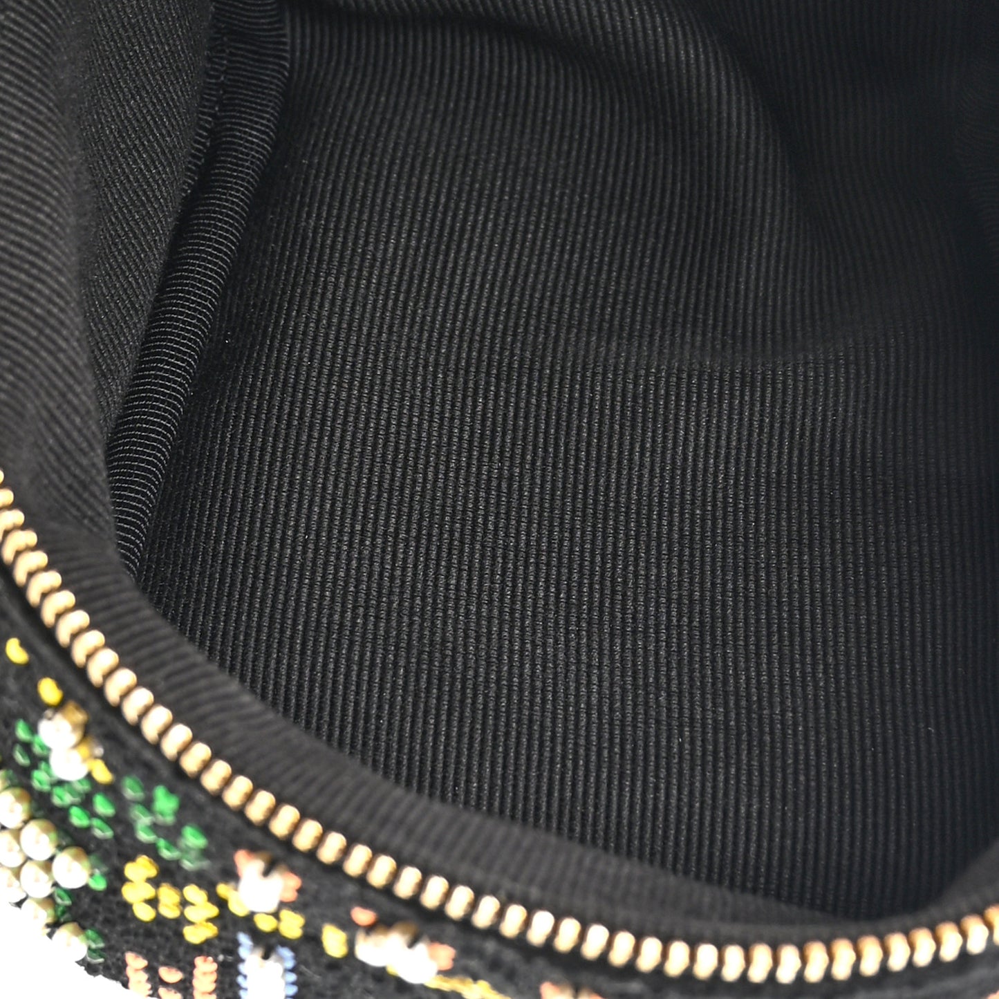Tweed Pearl Studded Vanity Wrist Case With Chain Black Multicolor