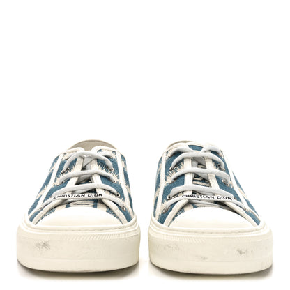 Christian Dior Cotton D-Stripes Walk'N'Dior Low Top Sneakers 42 Deep Ocean 3 of 8