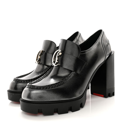 Christian Louboutin Brushed Calfskin Moc Lug Alta 100 Pump 39 39 Black 3 of 8