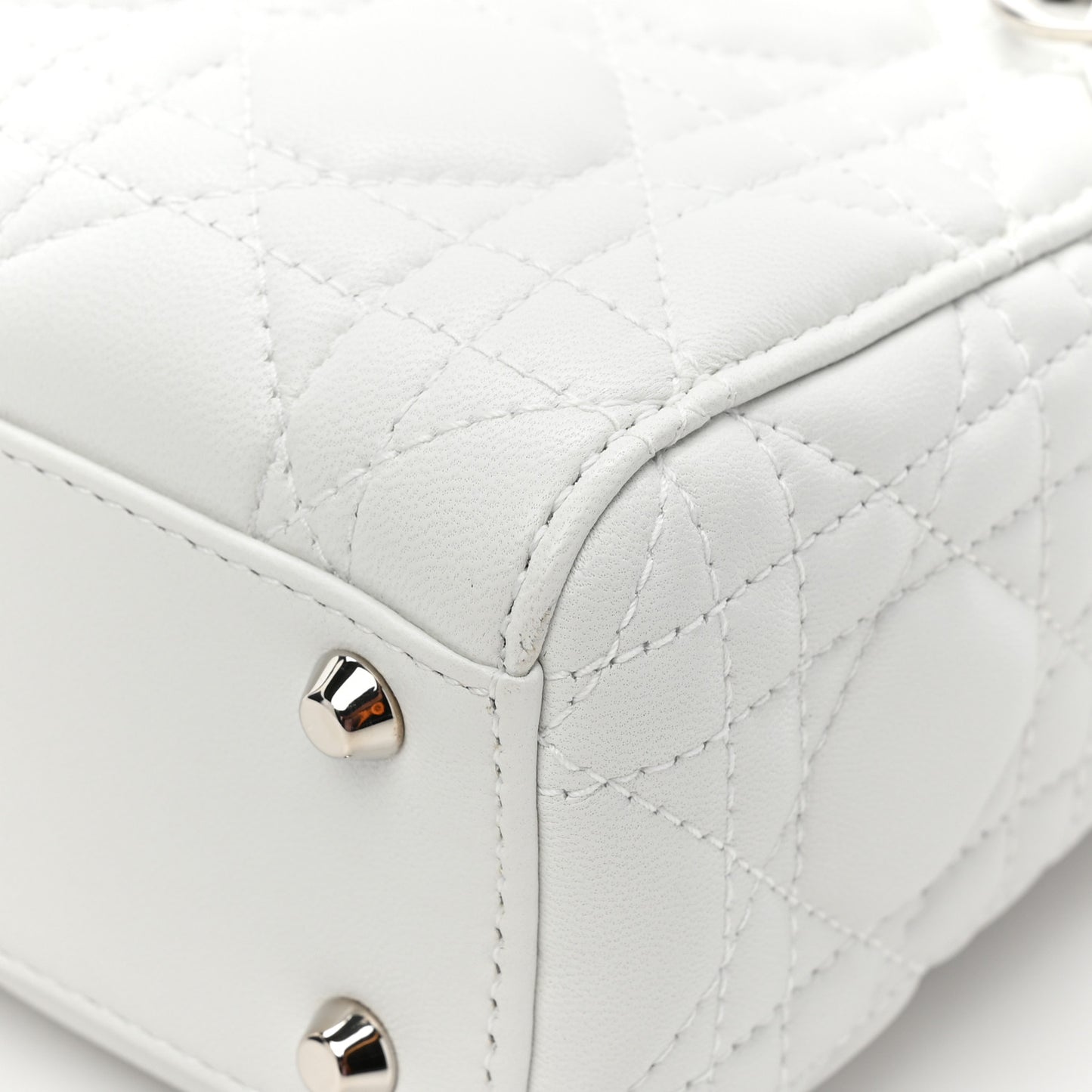 Lambskin Cannage Mini Lady Dior White