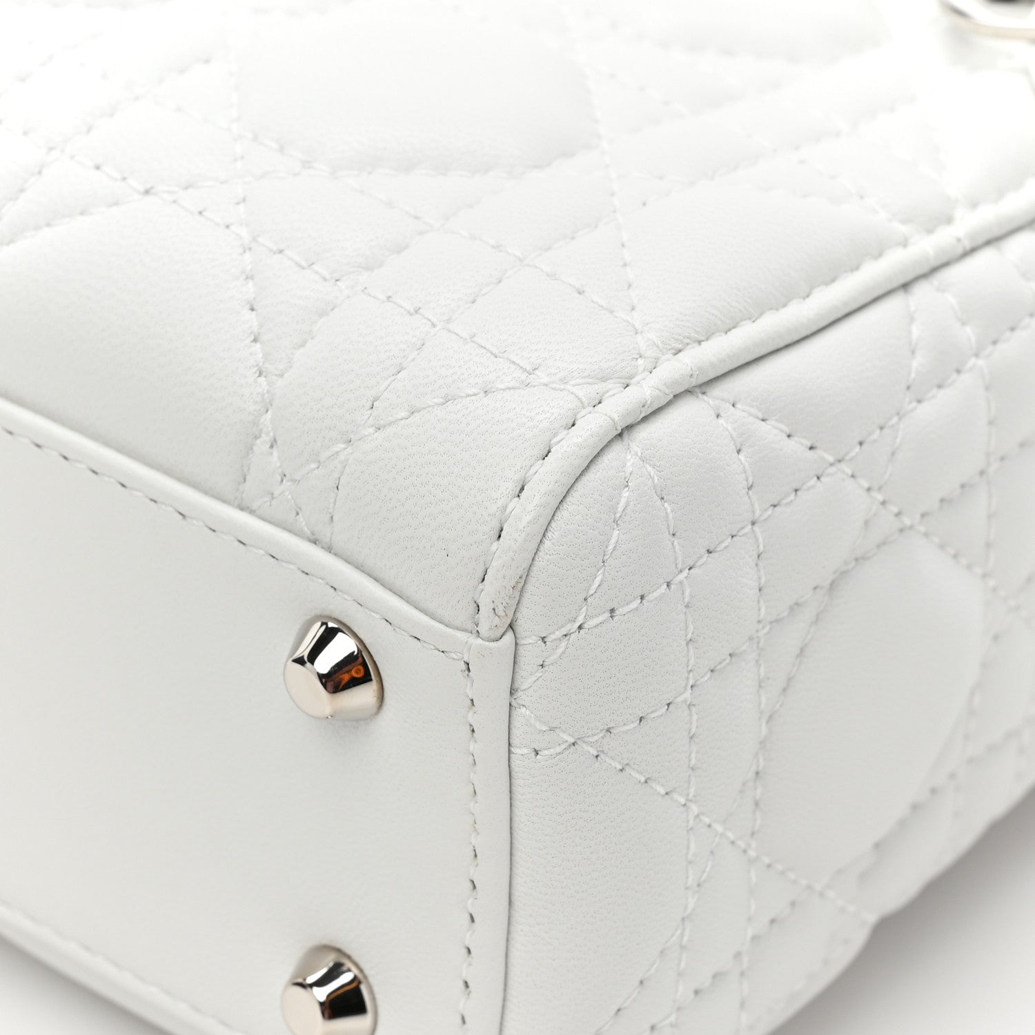 Christian Dior Lambskin Cannage Mini Lady Dior White 10 of 12