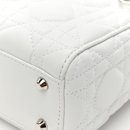 Christian Dior Lambskin Cannage Mini Lady Dior White 10 of 12