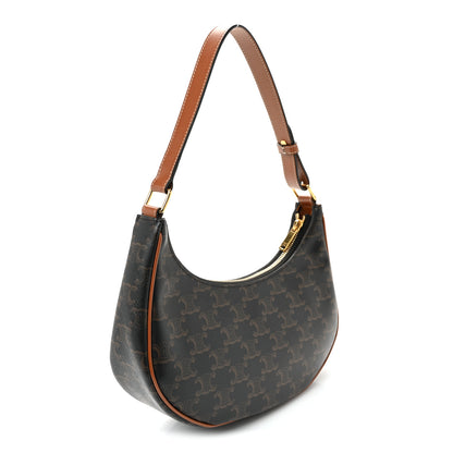 Celine Triomphe Canvas Calfskin Ava Shoulder Bag Tan 3 of 10