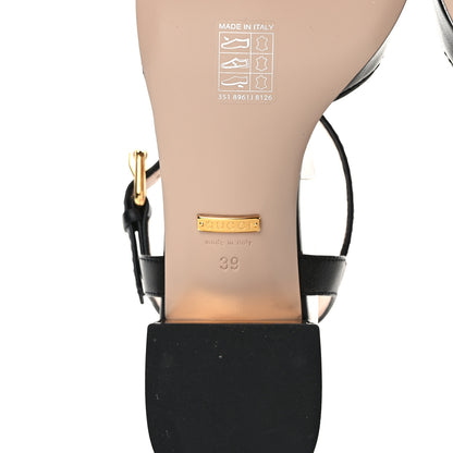 Gucci Nappa Charlotte Horsebit Block Heel 45mm Sandals 39 Black 6 of 8
