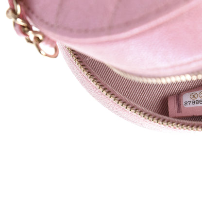 Chanel Iridescent Caviar Quilted Round Clutch With Chain Pink 9 of 11