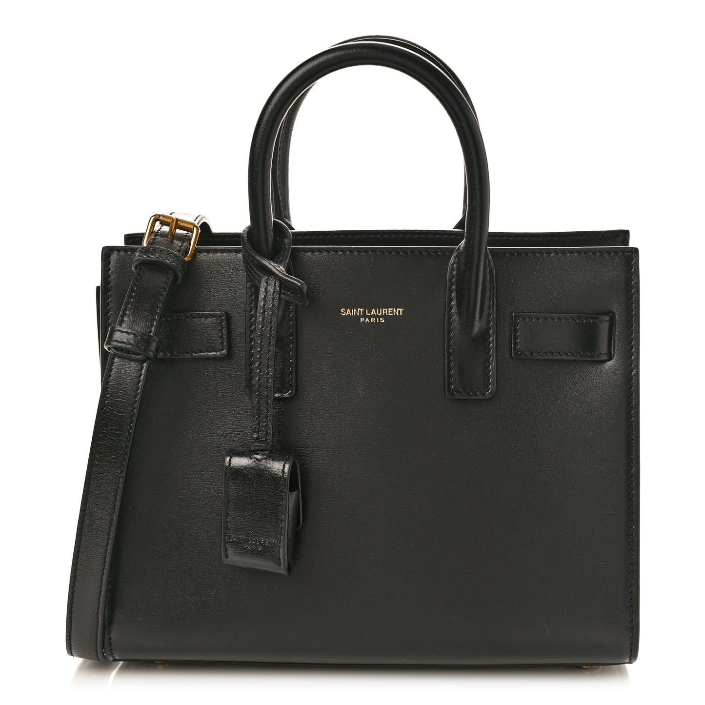 SAINT LAURENT Calfskin Nano Sac De Jour Black