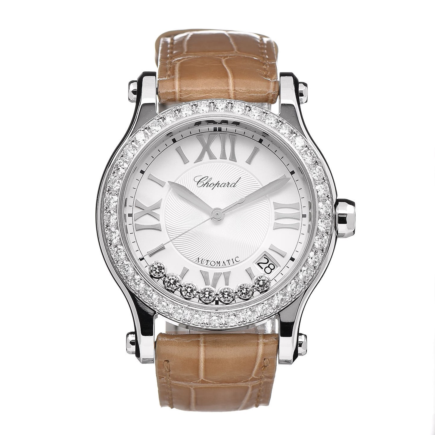 Stainless Steel Alligator Diamond Bezel 36mm Happy Sport Automatic Watch