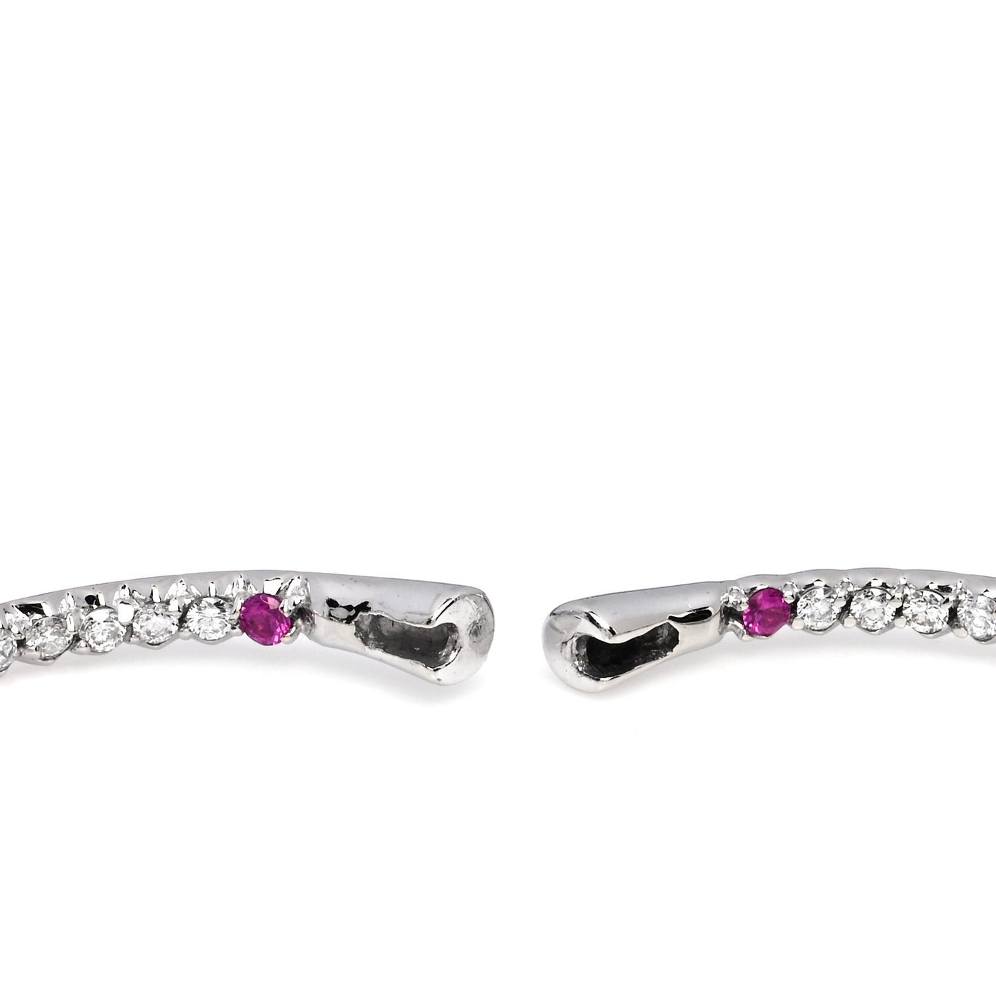 18K White Gold Diamond Pave Hoop Earrings
