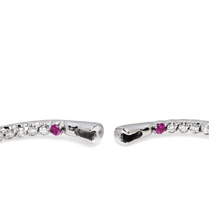Roberto Coin 18K White Gold Diamond Pave Hoop Earrings 4 of 5