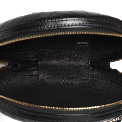 Chanel Lambskin Embroidered Chevron Quilted La Pausa Tassel Clutch Black 5 of 9