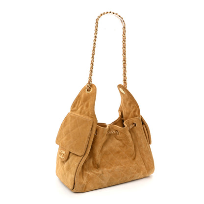 Chanel Suede Quilted Small Chanel 25 Handbag Beige 3 of 10