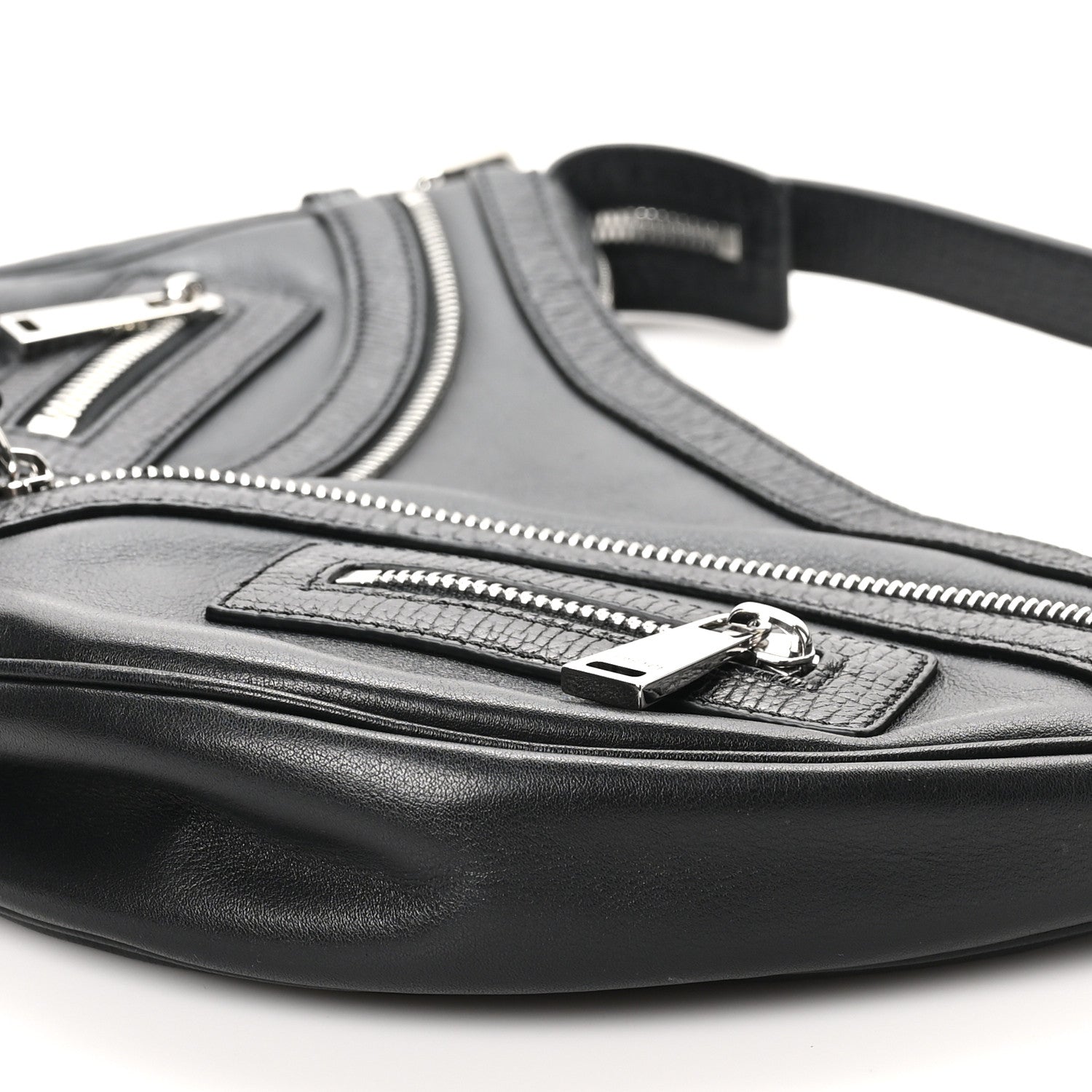 Versace Calfskin Small Repeat Zip Hobo Black 9 of 9