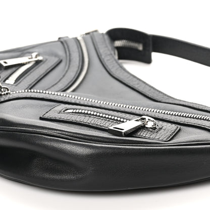 Versace Calfskin Small Repeat Zip Hobo Black 9 of 9