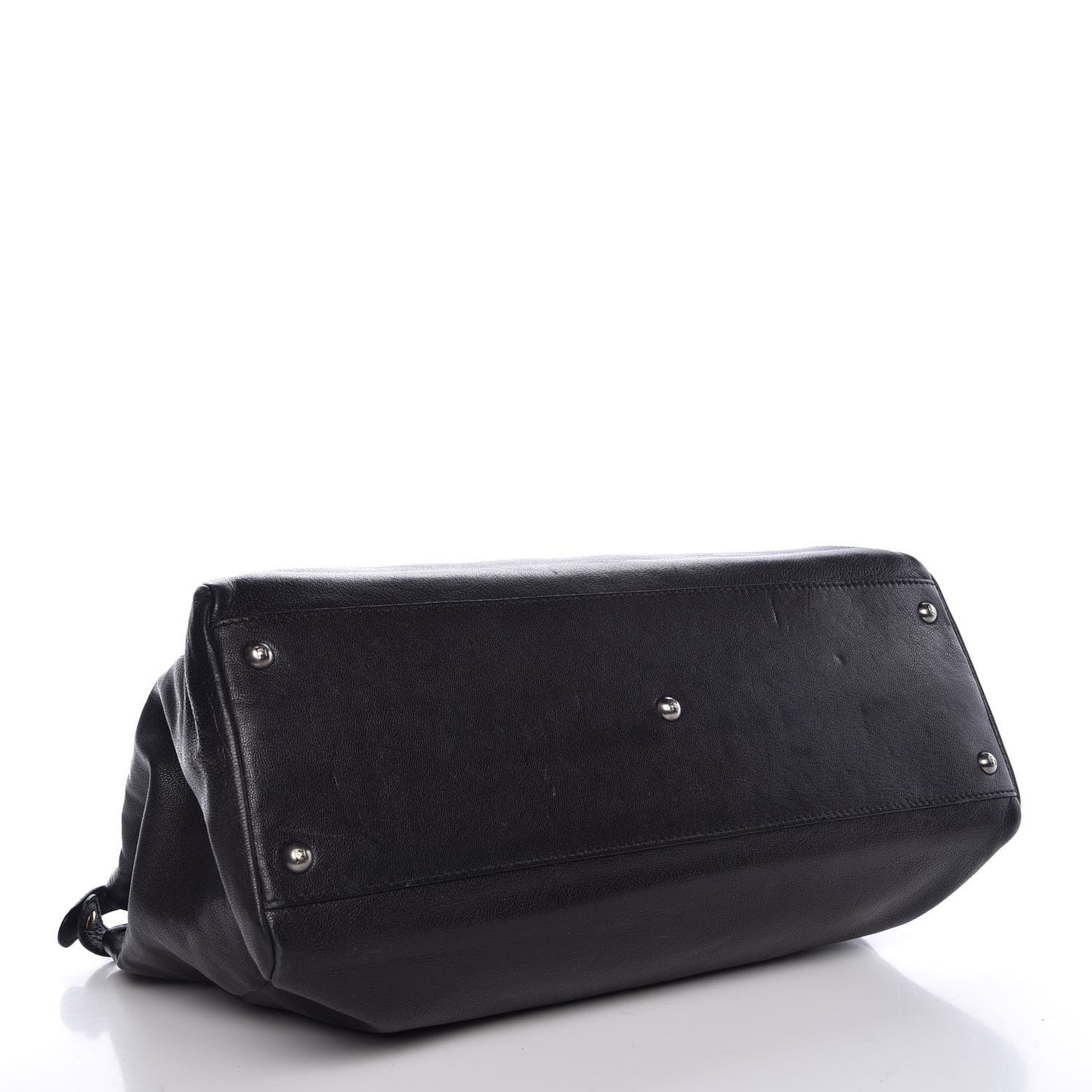 Goatskin Large Peekaboo Iconic Satchel Black Lampone