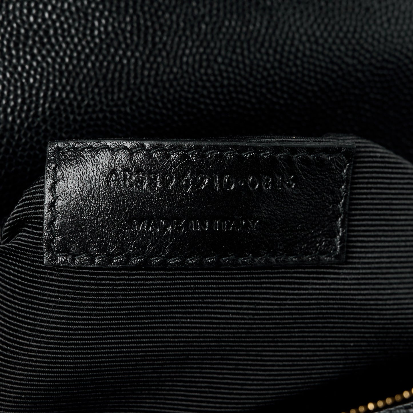 SAINT LAURENT Grain De Poudre Matelasse Chevron Large Monogram Satchel Black