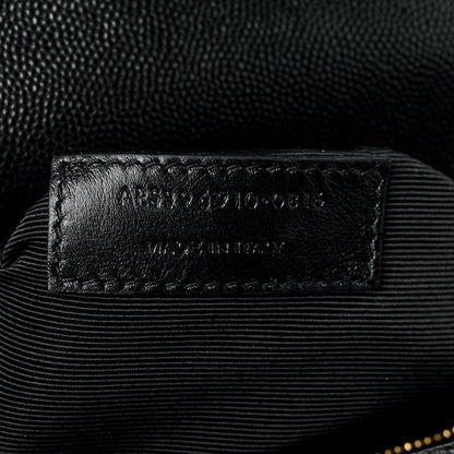 Saint Laurent SAINT LAURENT Grain De Poudre Matelasse Chevron Large Monogram Satchel Black 8 of 11