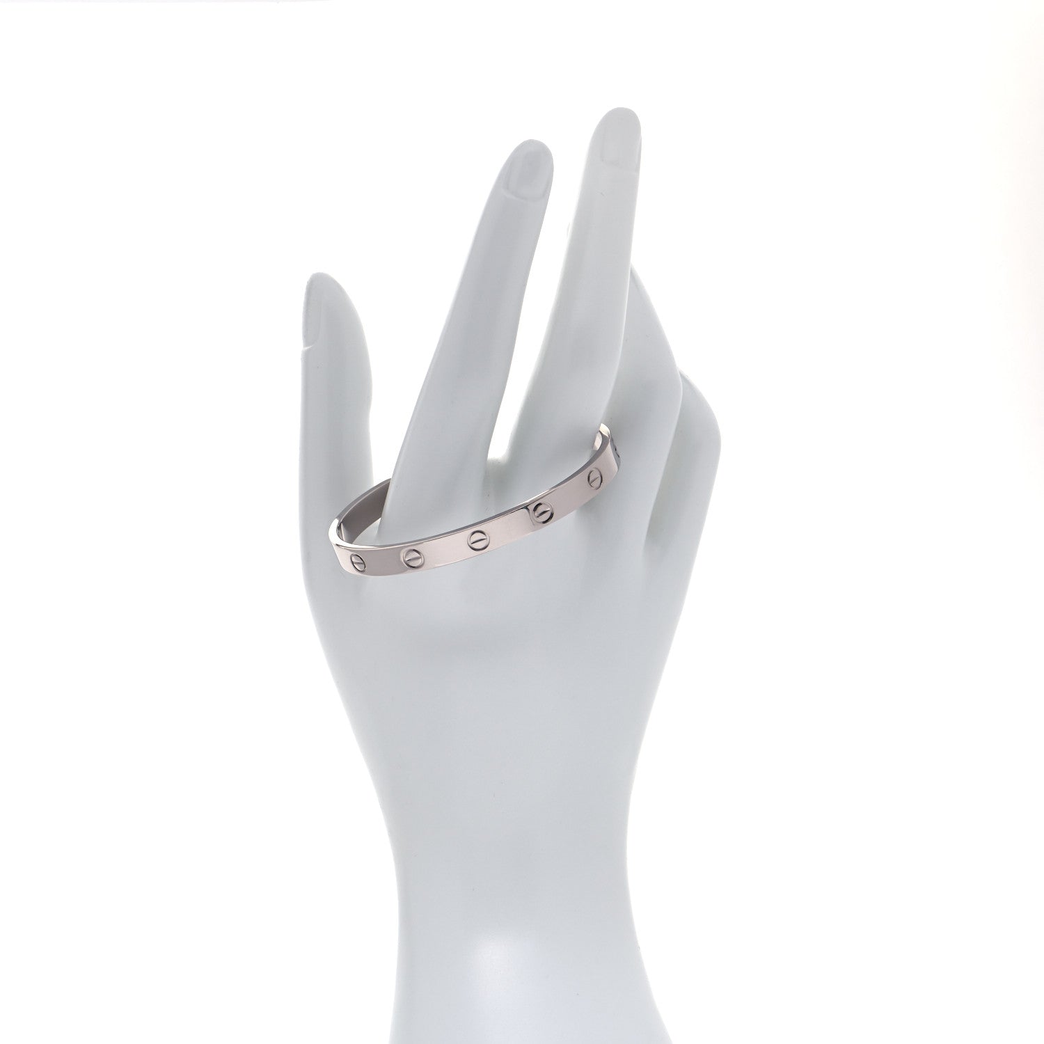 Cartier 18K White Gold LOVE Cuff Bracelet 17 2 of 6