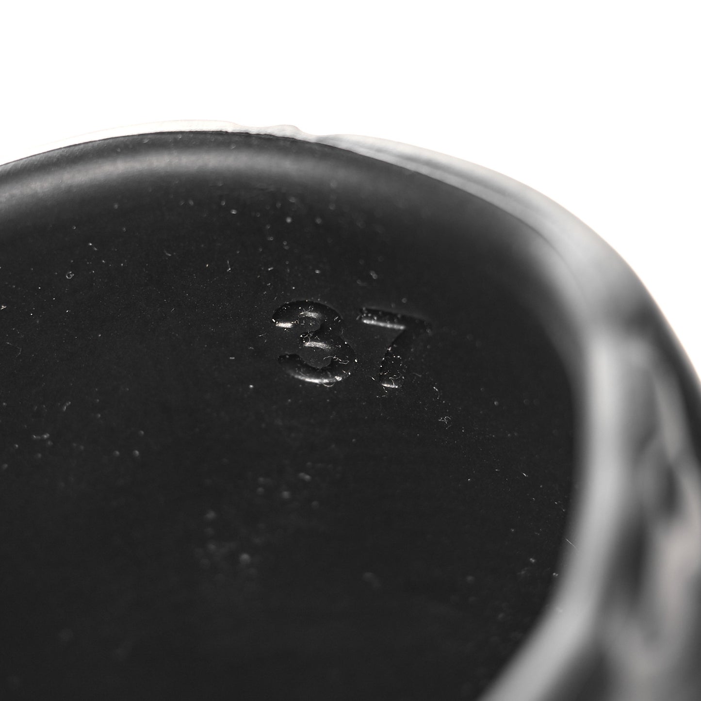 Rubber Embossed Monogram Pool 55 Flat Comfort Mule 37 Black