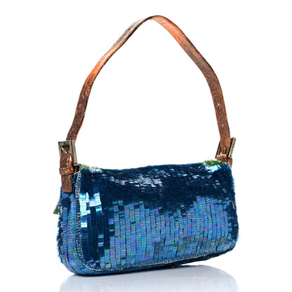 Fendi Lizard Beaded Sequin Baguette Multicolor 3 of 14