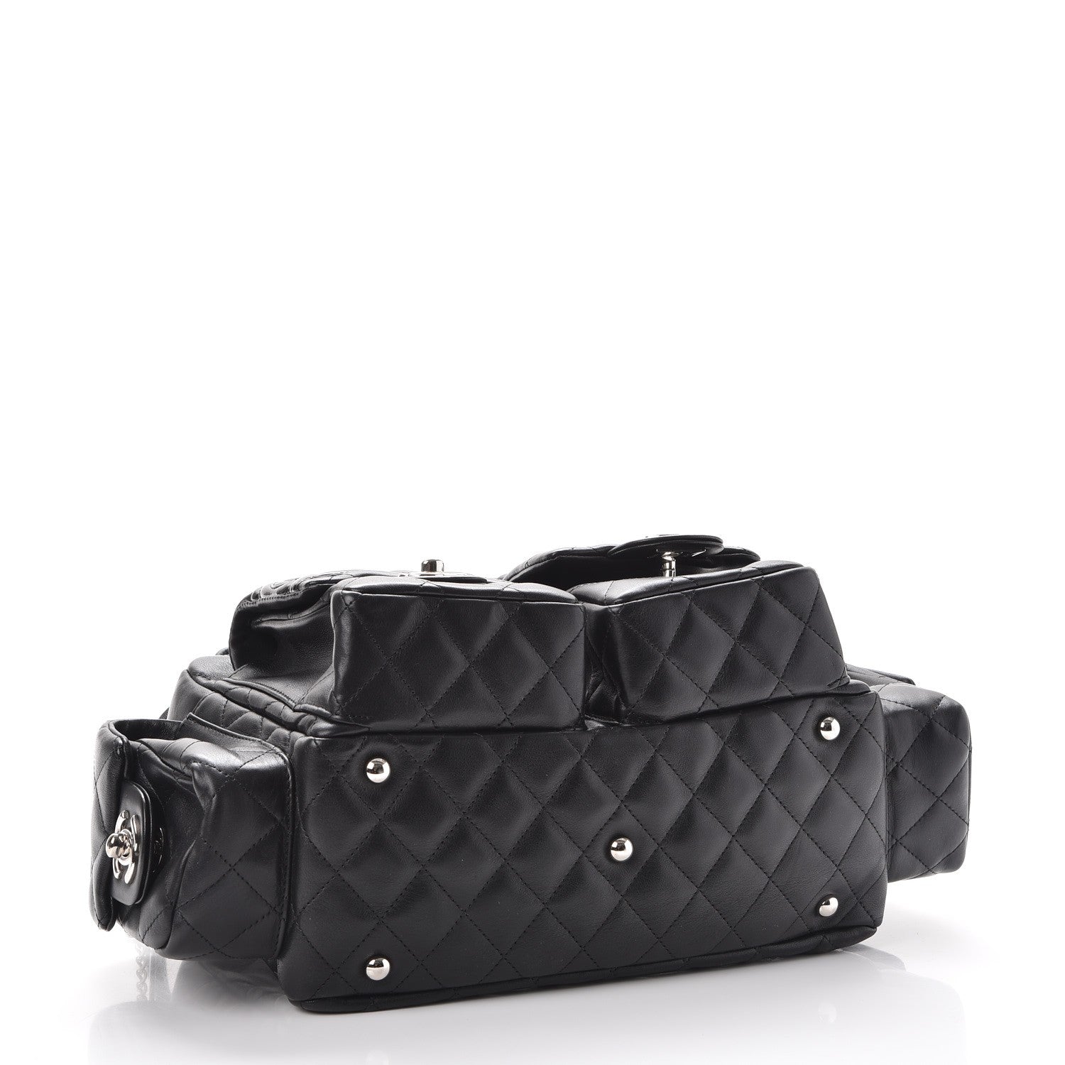 Chanel Calfskin Quilted Small Cambon Multipocket Reporter Black 4 of 7