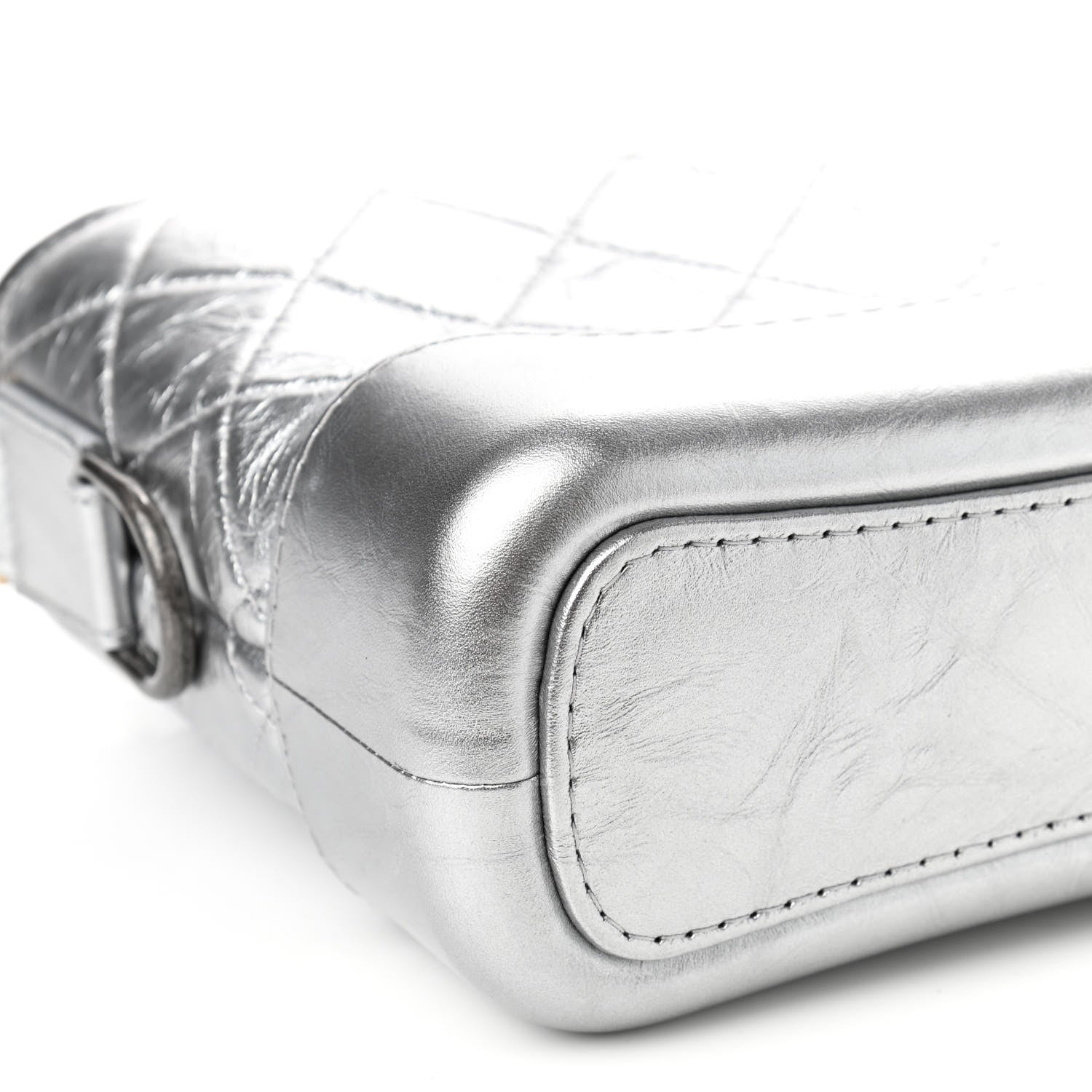 Chanel Metallic Aged Calfskin Quilted Small Gabrielle Hobo Silver 8 of 12