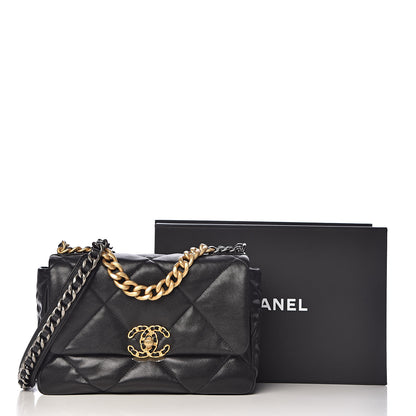 Chanel Lambskin Quilted Medium 19 Flap Black 11 of 11