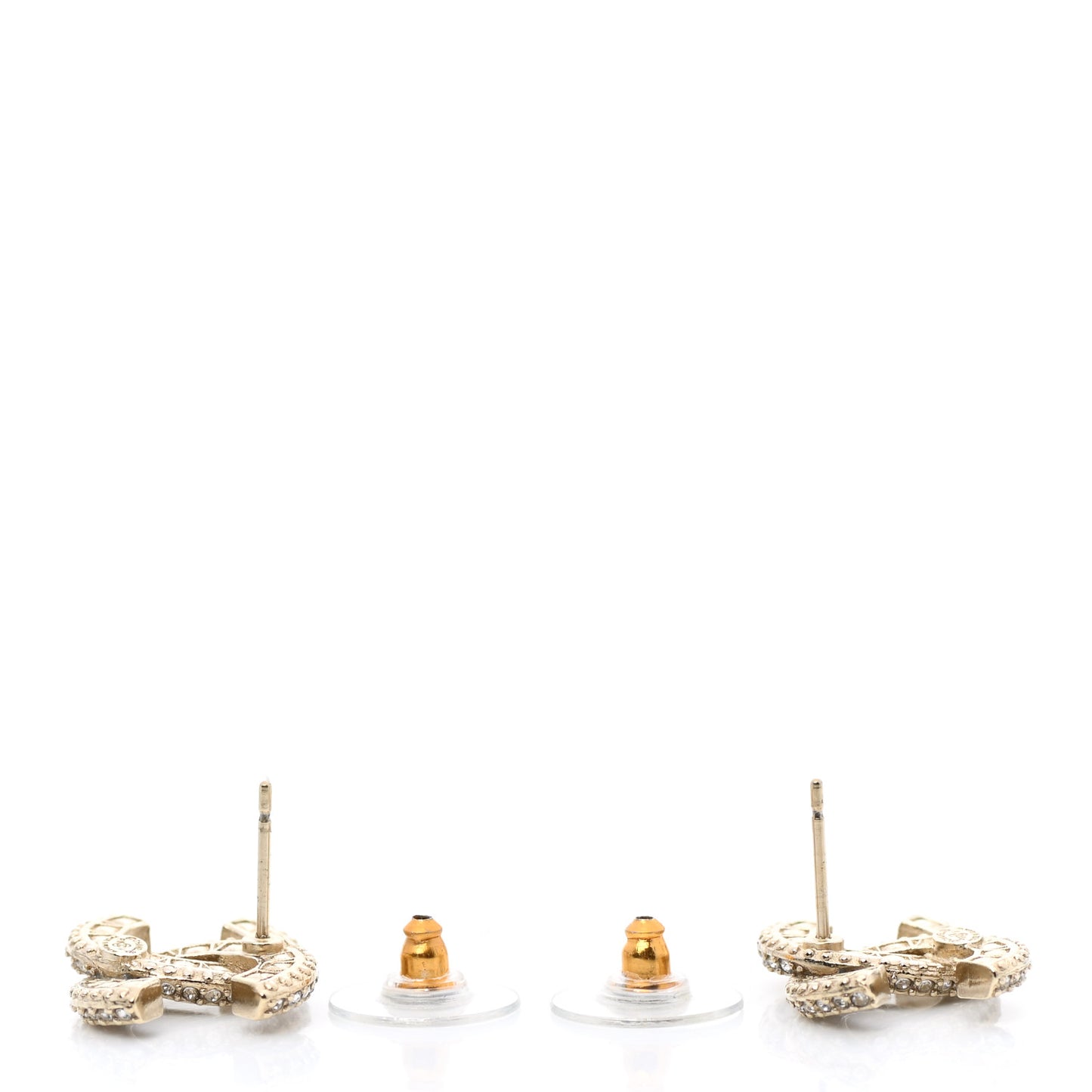 Crystal Timeless CC Earrings Light Gold