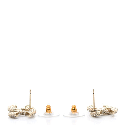 Chanel Crystal Timeless CC Earrings Light Gold 3 of 5