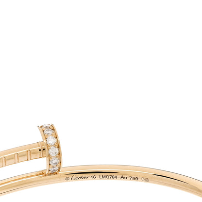 Cartier 18K Yellow Gold Diamond Small Juste Un Clou Bracelet 16 3 of 4