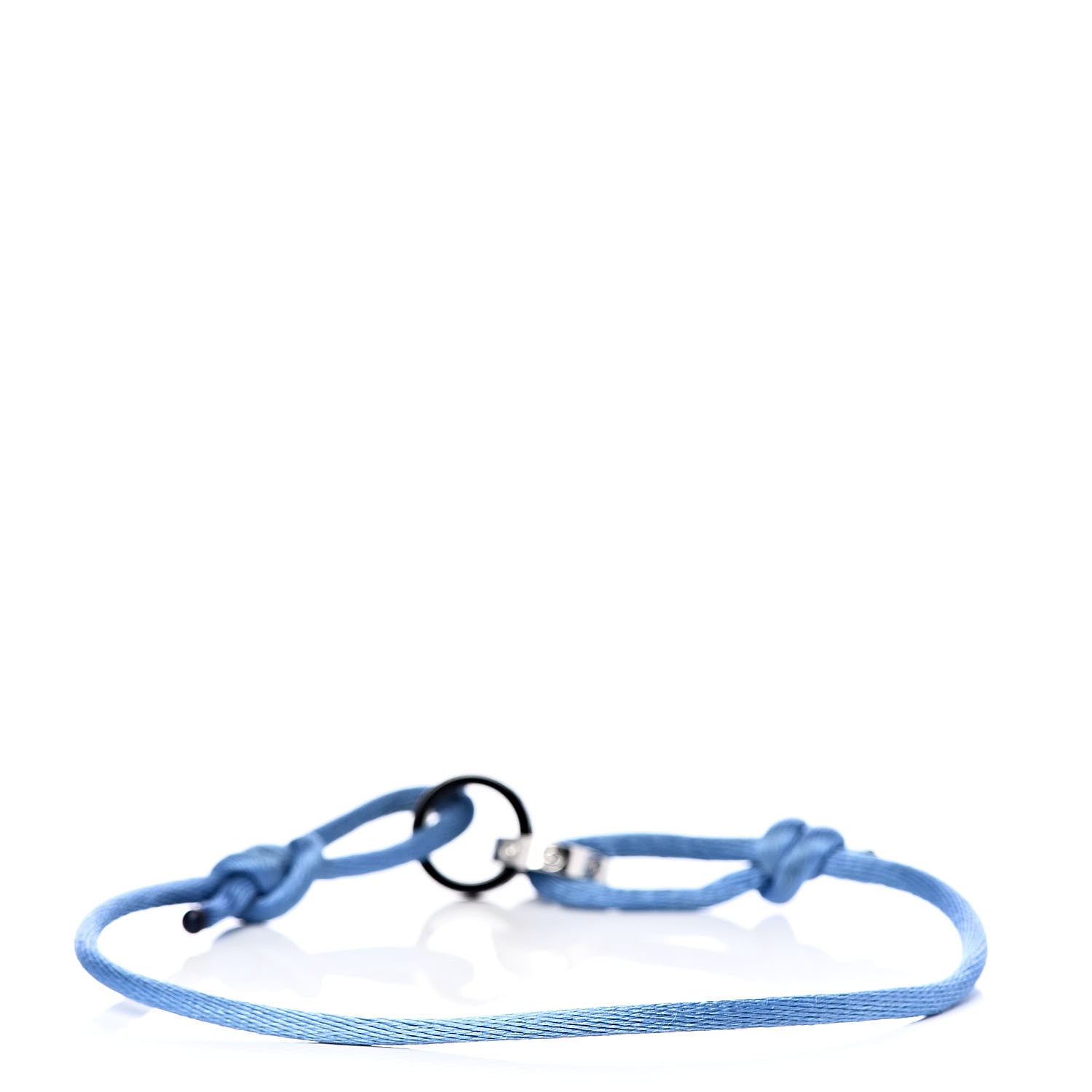 Cartier 18K White Gold Ceramic 4 Diamond LOVE Cord Bracelet Blue 3 of 5