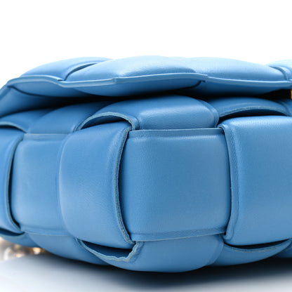 Bottega Veneta Lambskin Maxi Intreccio Padded Chain Cassette Crossbody Bag Swimming Pool 8 of 9