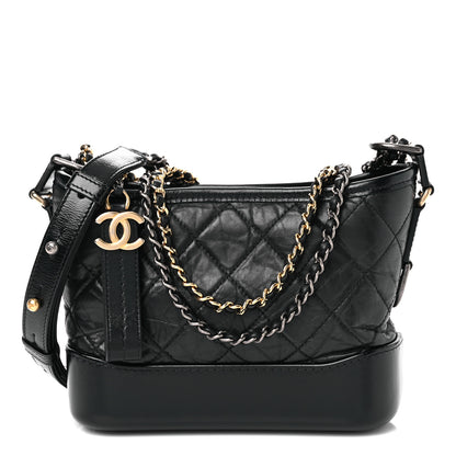 Chanel Aged Calfskin Quilted Small Gabrielle Hobo Black 1 of 10