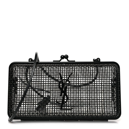 Saint Laurent Brass Lambskin Monogram Cassandre Cage Bag Black 1 of 10
