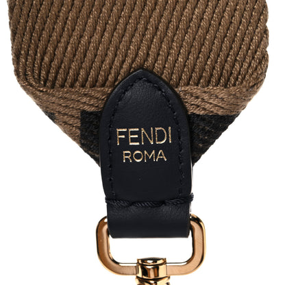 Fendi Canvas Calfskin FF 1974 Studded Strap You Fango Marrone Ebano 4 of 5