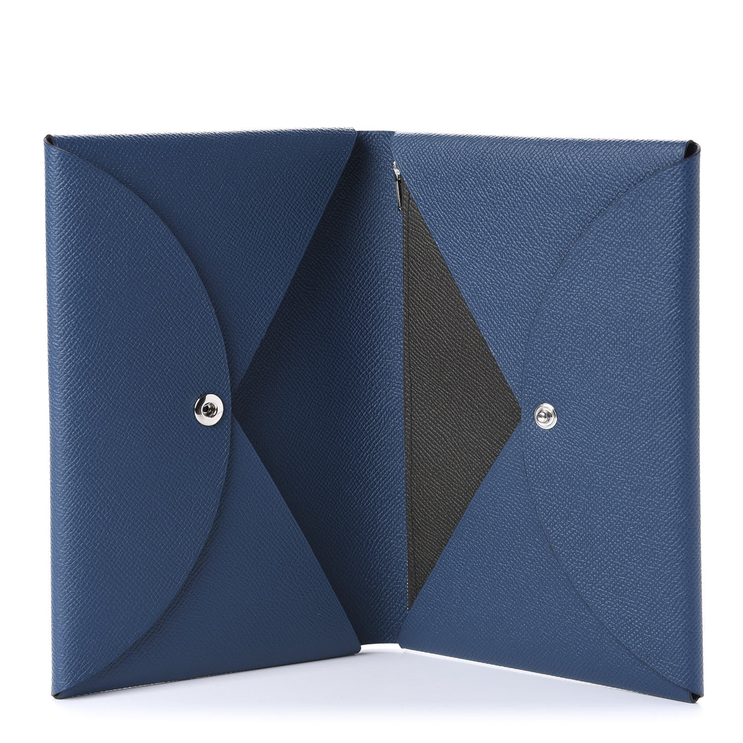 Hermes Epsom Calvi Pouch Bleu Agate Black 6 of 10