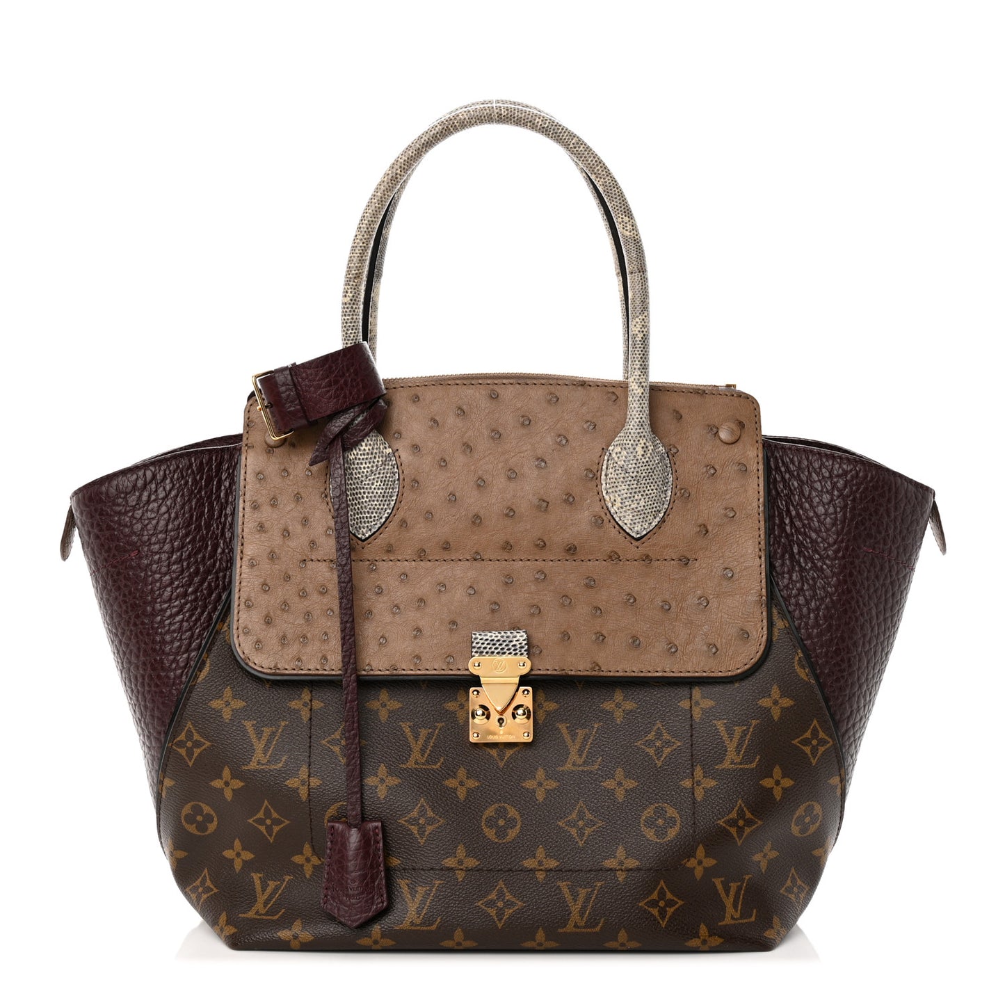 Ostrich Lizard Majestueux Tote MM Bordeaux