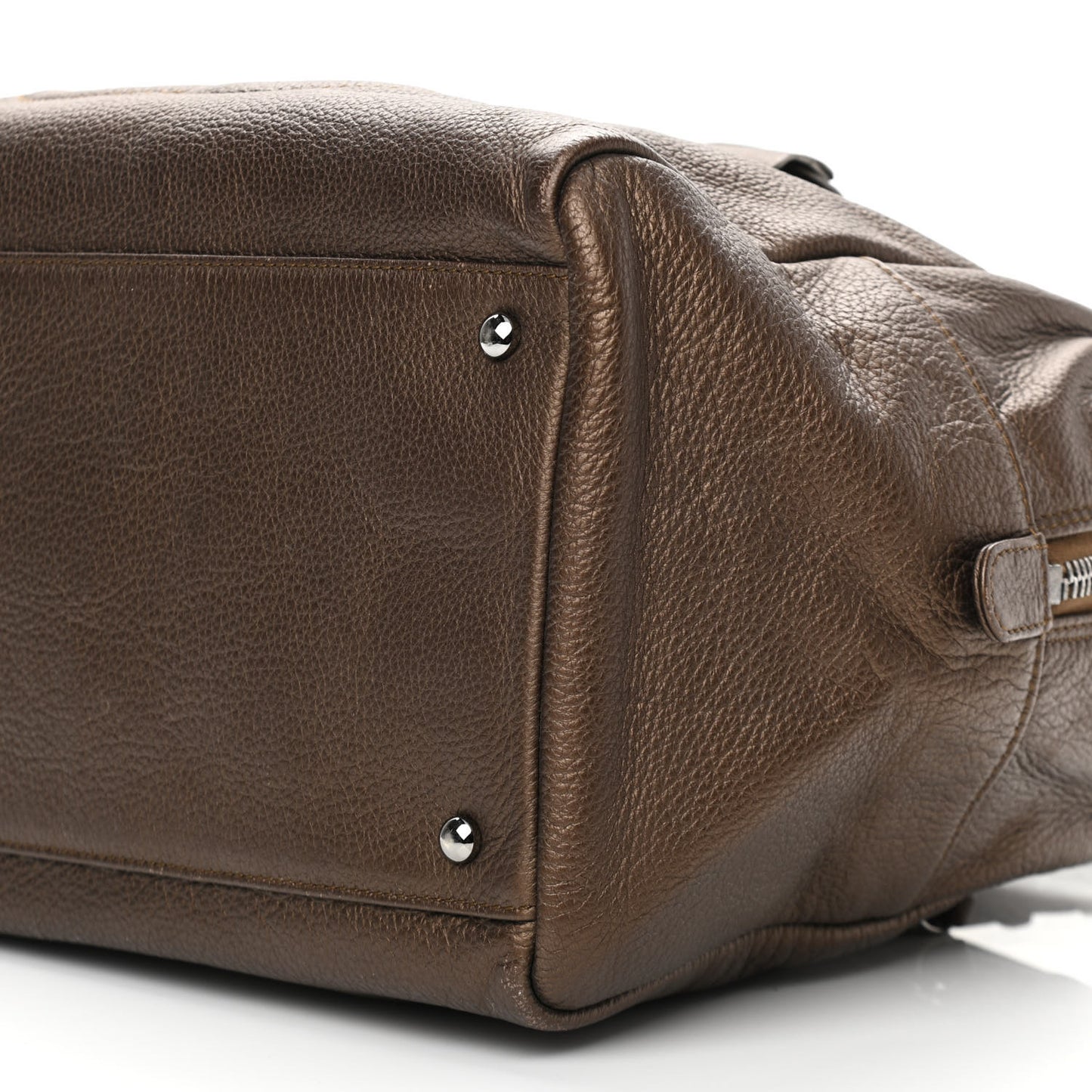 Metallic Deerskin Large Luxe Ligne Bowler Bronze