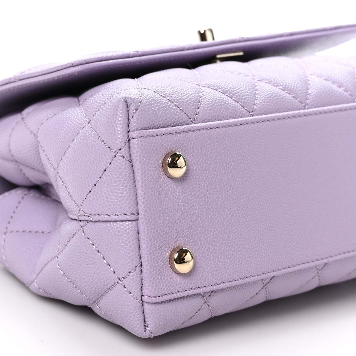 Caviar Quilted Mini Coco Handle Flap Light Purple