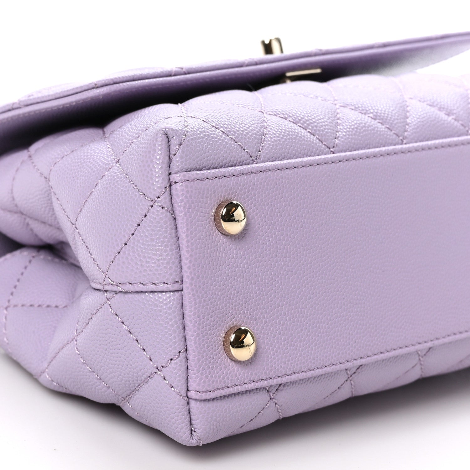 Chanel Caviar Quilted Mini Coco Handle Flap Light Purple 9 of 10
