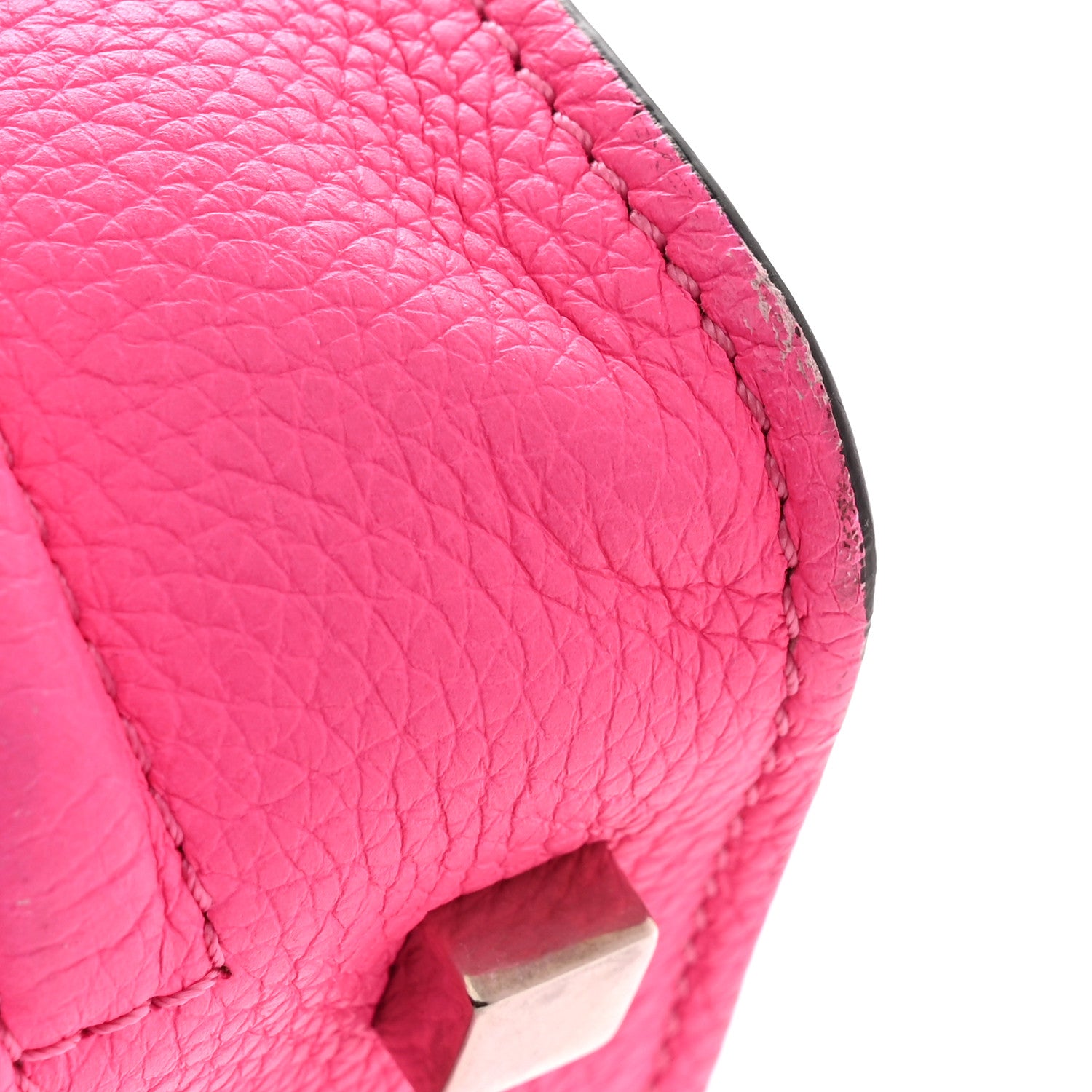 Celine Drummed Calfskin Mini Luggage Fluo Pink 12 of 12