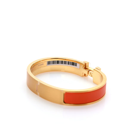 Hermes Matte Enamel Narrow Clic Clac HH Bracelet T4 Orange 6 of 7