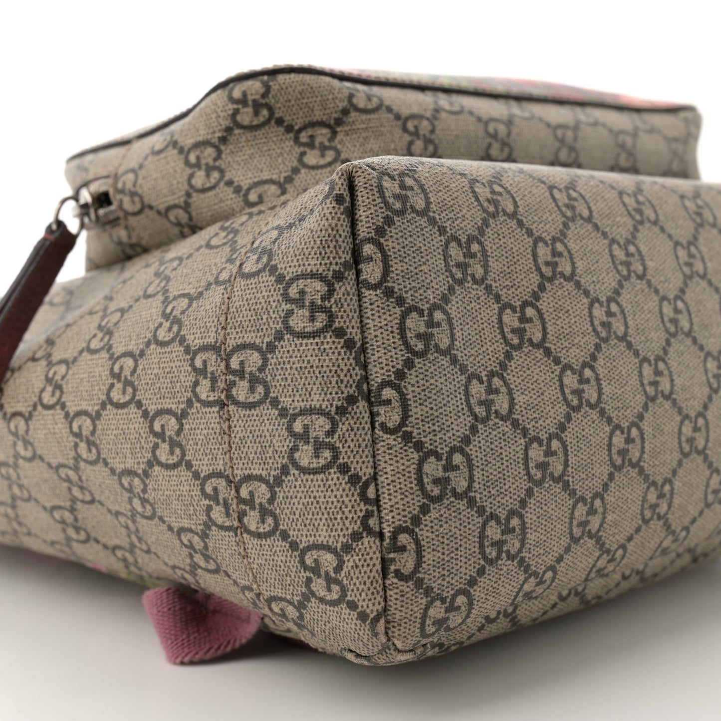 GG Supreme Monogram Blooms Medium Single Buckle Backpack Beige Multicolor Dry Rose