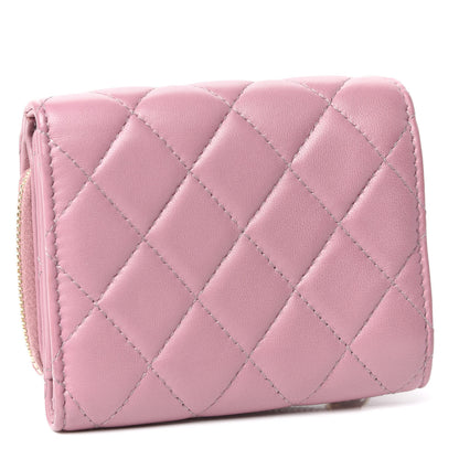 Chanel Lambskin Quilted Flap Wallet Light Purple 3 of 8