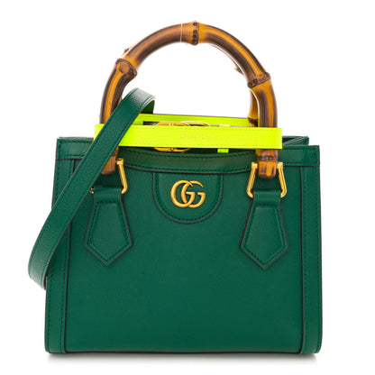 Gucci Wonka Grain Calfskin Mini Diana Tote Bag Green Yellow Fluo 1 of 11